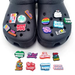1PC Inspirational English Shoes Sandals Flower Shoe Buckle PVC  Shoe Charms Soft Rubber Garden Shoes Decorative Buckle