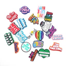 1PC Inspirational English Shoes Sandals Flower Shoe Buckle PVC  Shoe Charms Soft Rubber Garden Shoes Decorative Buckle