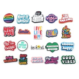 1PC Inspirational English Shoes Sandals Flower Shoe Buckle PVC  Shoe Charms Soft Rubber Garden Shoes Decorative Buckle