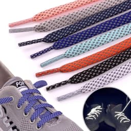 1Pair ​3M Flat Reflective Shoelaces for Sneakers Glow at Night Be Applicable Sport Running AF1/AJ Luminous Shoe Lace Shoestring