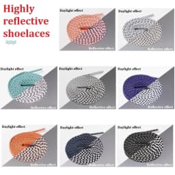 1Pair ​3M Flat Reflective Shoelaces for Sneakers Glow at Night Be Applicable Sport Running AF1/AJ Luminous Shoe Lace Shoestring