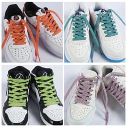 1Pair ​3M Flat Reflective Shoelaces for Sneakers Glow at Night Be Applicable Sport Running AF1/AJ Luminous Shoe Lace Shoestring
