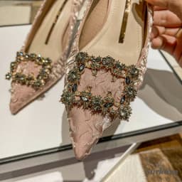 Spring and Summer Women's Single Shoes Pumps High Heels Thin Heels Party Sexy Rhinestone Pointed Toe Fashion Shaped Heels Solid