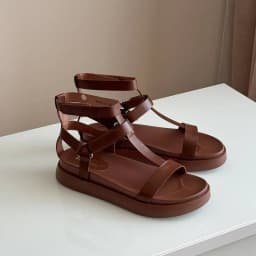 BeauToday Summer Gladiator Sandals Women Calfskin Leather Open Toe T-bar Strap Hook & Loop Summer Ladies Shoes Handmade 07130