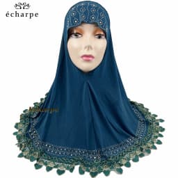 12pcs/ 1 dozen African Women Muslim Arabic Inner Hijab Dubai Scarf with Rhinestones Pull on Islamic Scarf Head wrap Headwear