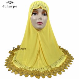 12pcs/ 1 dozen African Women Muslim Arabic Inner Hijab Dubai Scarf with Rhinestones Pull on Islamic Scarf Head wrap Headwear