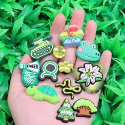 1-12Pcs PVC Tank Turtle Beautiful Flower Sandals Shoe Charms Buckle Clog Kids Shoe Decoration Fit DIY Backpack