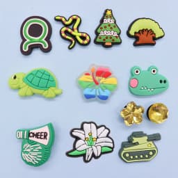 1-12Pcs PVC Tank Turtle Beautiful Flower Sandals Shoe Charms Buckle Clog Kids Shoe Decoration Fit DIY Backpack