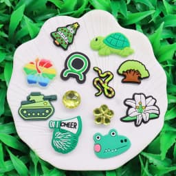 1-12Pcs PVC Tank Turtle Beautiful Flower Sandals Shoe Charms Buckle Clog Kids Shoe Decoration Fit DIY Backpack