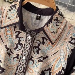 Vestidos Women Palace Retro Printing Dress Autumn And Winter Long Sleeve Elegant Single Breasted A-Line Shirts Dresses Robe