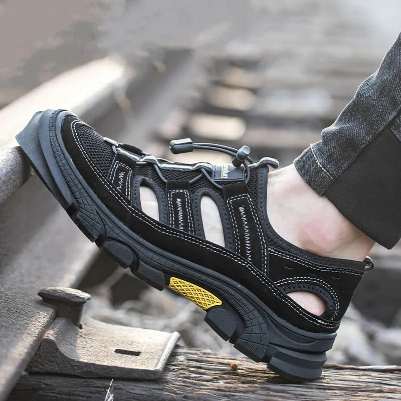 mens casual steel toe covers working shoes summer safety shoe worker breathable tooling sandals security sneakers safe footwear
