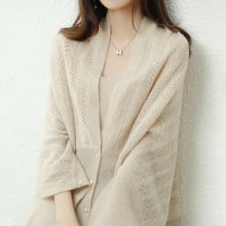 Ladies Spring Autumn Sweater Scarf 100% Wool Knitted Cardigan Shawl Solid Color Keep Warm Woman's Clothes Multifunctional Shawl