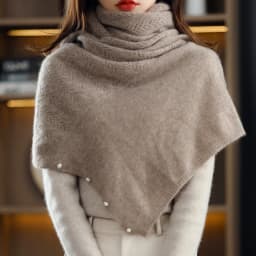 Ladies Spring Autumn Sweater Scarf 100% Wool Knitted Cardigan Shawl Solid Color Keep Warm Woman's Clothes Multifunctional Shawl