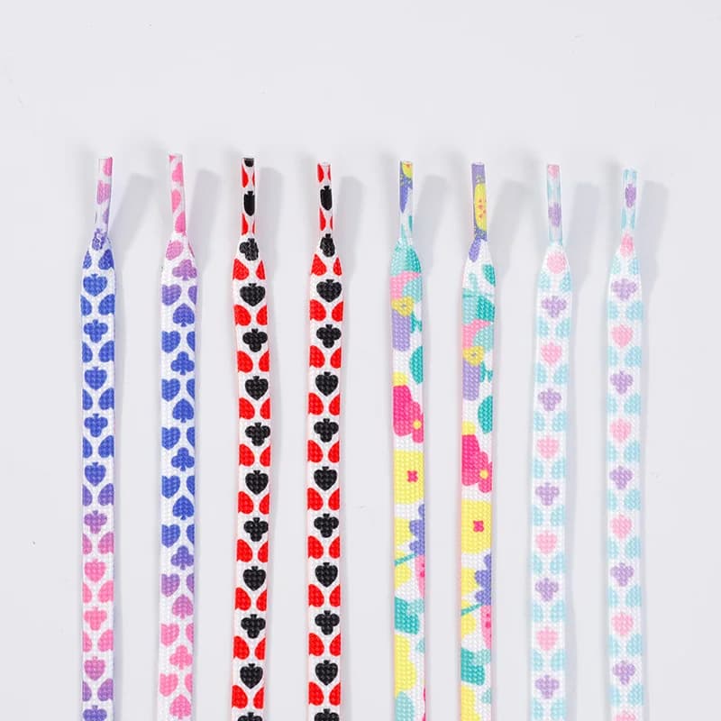 1 Pair Flat Plum Printed Shoelaces, Color‑Matching Pattern Shoestrings, Unisex Sports Casual Replacement Shoe Laces for Sneakers