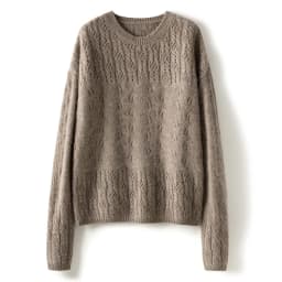 100% pure cardigan women round neck show thin hollow cashmere sweater knitted leggings fall winter loose jumper top