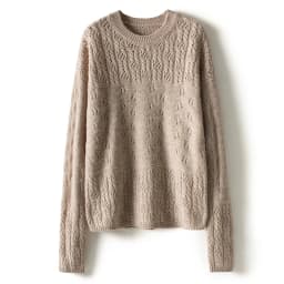 100% pure cardigan women round neck show thin hollow cashmere sweater knitted leggings fall winter loose jumper top