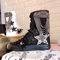 High Top Women's Canvas Shoes Middler Boots Fashion Handmade Vulcanized Shoes Lace-Up Comfortable Sneakers Big Size 42 43