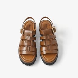 BeauToday Gladiator Sandals Women Cow Leather Open Toe Slingback Metal Buckle Strap Platform Casual Summer Female Shoes 38207