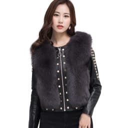 Fur Lover Real Fox Fur Winter Outfit For Women Fashion Sheep Leather Jacket With Genuine Fox Fur Luxury Coat