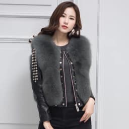Fur Lover Real Fox Fur Winter Outfit For Women Fashion Sheep Leather Jacket With Genuine Fox Fur Luxury Coat