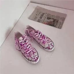 Trend Mens Canvas Shoes Cool Boys Board Shoes Colorful Graffiti Footwear Faux Blood-stained Male Sneakers Man's Vulcanized Shoes