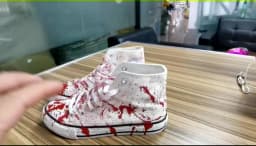 Trend Mens Canvas Shoes Cool Boys Board Shoes Colorful Graffiti Footwear Faux Blood-stained Male Sneakers Man's Vulcanized Shoes