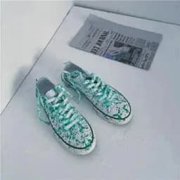 Trend Mens Canvas Shoes Cool Boys Board Shoes Colorful Graffiti Footwear Faux Blood-stained Male Sneakers Man's Vulcanized Shoes