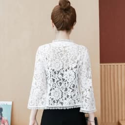 Women's Lace Top Sun Protection Short Jacket Spring and Summer Lace Cardigan Korean Thin Plus Size Bead Hollow Out Small Shawl