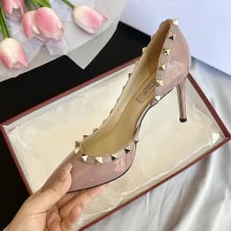 Luxury Brand Women's Shoes Woman Sandals Summer Rivets High Heels Side Empty Female Leather Fashion Prom Ladies Shoes Women 2026