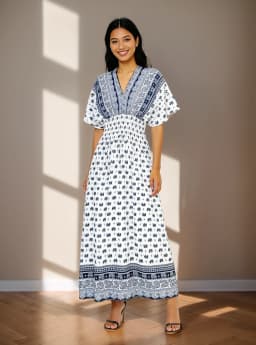 Vestidos Para Mujer Rope Robe Dress Women Casual Elegant Retro Bohemian V Neck Boho Korean Printed Summer Long Dresses Clothes