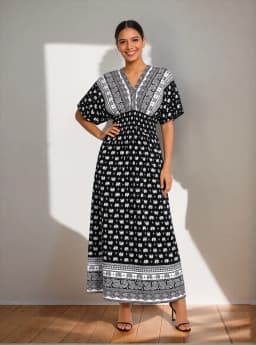 Vestidos Para Mujer Rope Robe Dress Women Casual Elegant Retro Bohemian V Neck Boho Korean Printed Summer Long Dresses Clothes