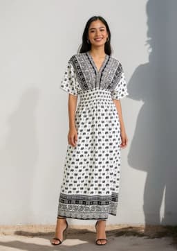 Vestidos Para Mujer Rope Robe Dress Women Casual Elegant Retro Bohemian V Neck Boho Korean Printed Summer Long Dresses Clothes