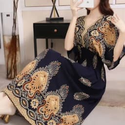 Vestidos Para Mujer Rope Robe Dress Women Casual Elegant Retro Bohemian V Neck Boho Korean Printed Summer Long Dresses Clothes