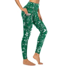 Music Notes Yoga Pants Sexy Black and White Graphic Leggings High Waist Gym Leggins Women Kawaii Quick-Dry Sports Tights