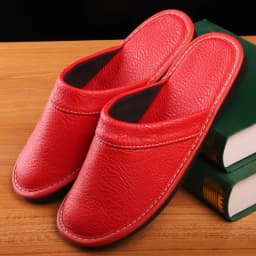 Concise Faux Leather Slippers Men's Warm Shoes Indoor Fur Slides Mules Home Guest Slipper Big Size 47 48 Man Husband Plush Shoe