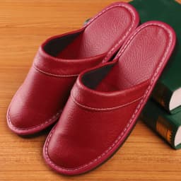 Concise Faux Leather Slippers Men's Warm Shoes Indoor Fur Slides Mules Home Guest Slipper Big Size 47 48 Man Husband Plush Shoe