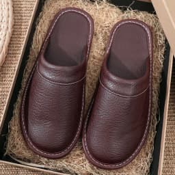 Concise Faux Leather Slippers Men's Warm Shoes Indoor Fur Slides Mules Home Guest Slipper Big Size 47 48 Man Husband Plush Shoe