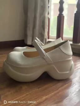 MKKHOU Fashion Pumps New High Quality True Leather Round Head Elevated Thick Sole Shoes Street Spicy Girls Modern Mary Janes