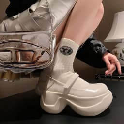 MKKHOU Fashion Pumps New High Quality True Leather Round Head Elevated Thick Sole Shoes Street Spicy Girls Modern Mary Janes