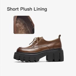 BeauToday Platform Shoes Women Genuine Cow Leather Round Cross Tied Closure Chunky Sole Ladies Casual Shoes Handmade 21894