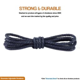 1 Pair Round Shoe Laces Leather Waxed Shoelaces Outdoor Leisure Boots Shoelace Adult Unisex Shoe Lace 60/90/120/150CM