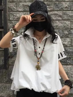 Amax luluE British Summer 2026 Design Ladies White Printed Vintage Blouses Womens Loose Short Sleeve Shirts Female Casual Tops