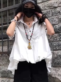 Amax luluE British Summer 2026 Design Ladies White Printed Vintage Blouses Womens Loose Short Sleeve Shirts Female Casual Tops