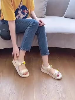 2023New Women's Sandals Fashion Thick Soled Non Slip Comfortable Outer Wear Seaside Sandalias for Summer Buckle Strap Beach
