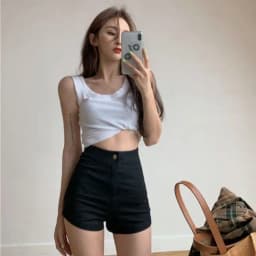 Sexy Hot High Waist Short Pants Women's Vintage Clothing Summer Korean Jean Denim Shorts Female Elastic Wide Leg Casual Fashion