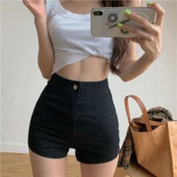 Sexy Hot High Waist Short Pants Women's Vintage Clothing Summer Korean Jean Denim Shorts Female Elastic Wide Leg Casual Fashion