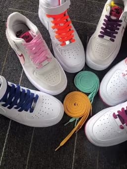 Flat Shoelaces Off Sport White Leisure Women Sneaker Laces Thicken Shoelace No Elasticity Shoe Laces Shoe String Accessories AF1