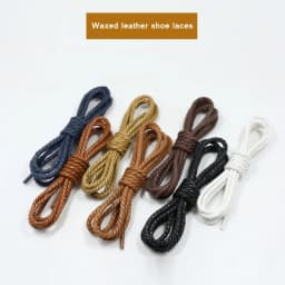 1 Pair Shoelce Casual Leather Shoelaces Waxed Round Shoe Laces Shoestring Boots Sport Shoes Cord Rope 60/90/120/150CM Accesories