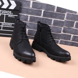 Korean designer mens leisure genuine leather boots black platform shoes vintage ankle boot autumn winter short botas masculinas