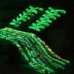 Flat Fluorescent Luminous Shoelaces for Sneakers Glow-in-the-dark Printing Cashew Flower Splash Ink Shoe Laces for AF1 Woman Man